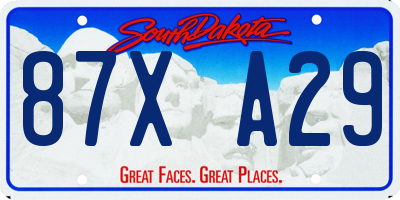 SD license plate 87XA29