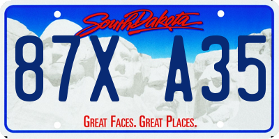 SD license plate 87XA35