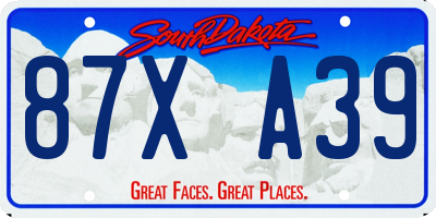 SD license plate 87XA39