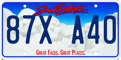 SD license plate 87XA40