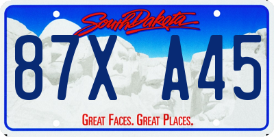 SD license plate 87XA45
