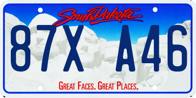 SD license plate 87XA46