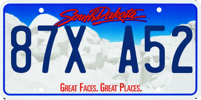 SD license plate 87XA52
