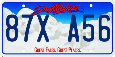 SD license plate 87XA56