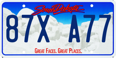 SD license plate 87XA77