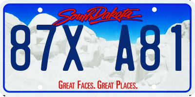 SD license plate 87XA81