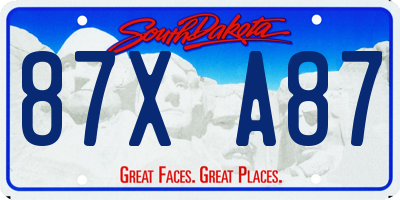 SD license plate 87XA87
