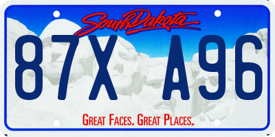 SD license plate 87XA96