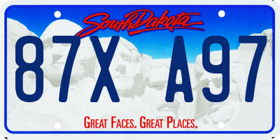 SD license plate 87XA97