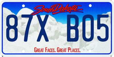 SD license plate 87XB05