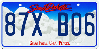 SD license plate 87XB06