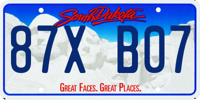 SD license plate 87XB07