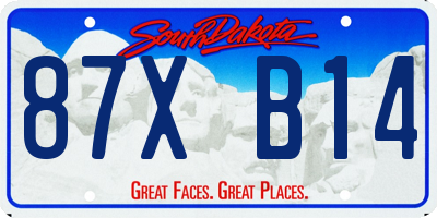 SD license plate 87XB14