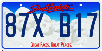 SD license plate 87XB17