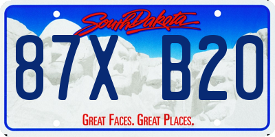 SD license plate 87XB20
