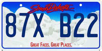 SD license plate 87XB22