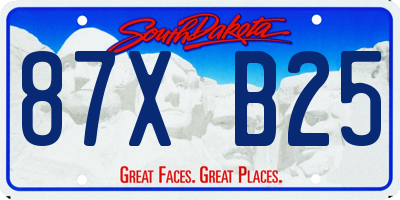 SD license plate 87XB25