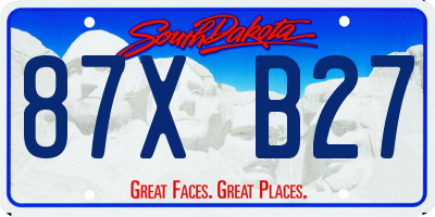 SD license plate 87XB27