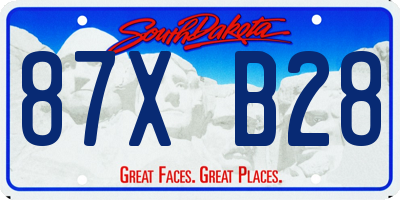 SD license plate 87XB28