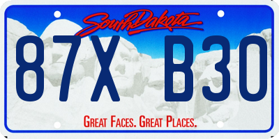 SD license plate 87XB30