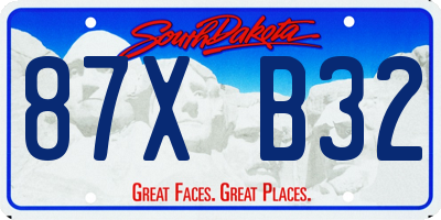 SD license plate 87XB32