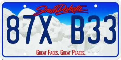 SD license plate 87XB33