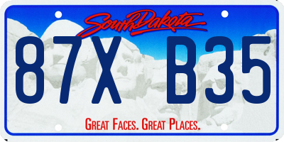 SD license plate 87XB35