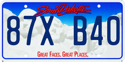 SD license plate 87XB40