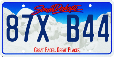 SD license plate 87XB44