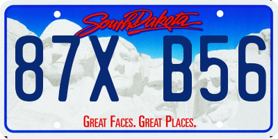 SD license plate 87XB56