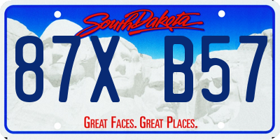 SD license plate 87XB57