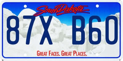 SD license plate 87XB60