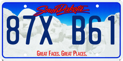 SD license plate 87XB61