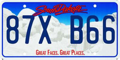 SD license plate 87XB66