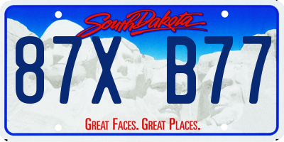 SD license plate 87XB77