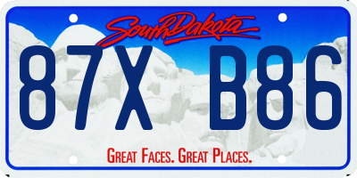SD license plate 87XB86