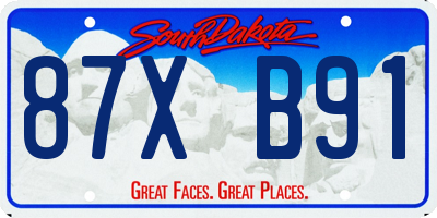 SD license plate 87XB91