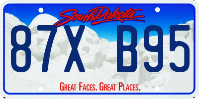 SD license plate 87XB95