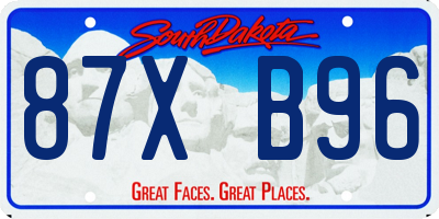 SD license plate 87XB96