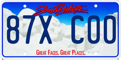 SD license plate 87XC00