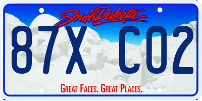 SD license plate 87XC02