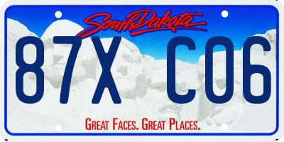 SD license plate 87XC06