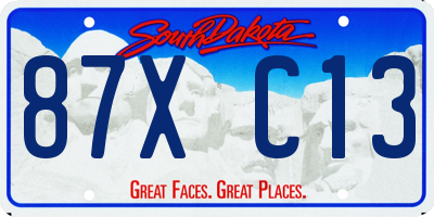 SD license plate 87XC13