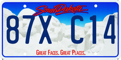 SD license plate 87XC14