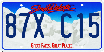 SD license plate 87XC15