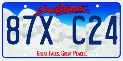 SD license plate 87XC24