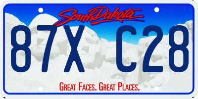 SD license plate 87XC28