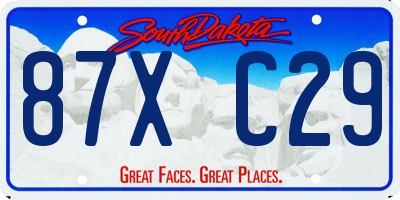 SD license plate 87XC29