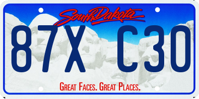 SD license plate 87XC30