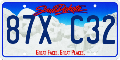 SD license plate 87XC32